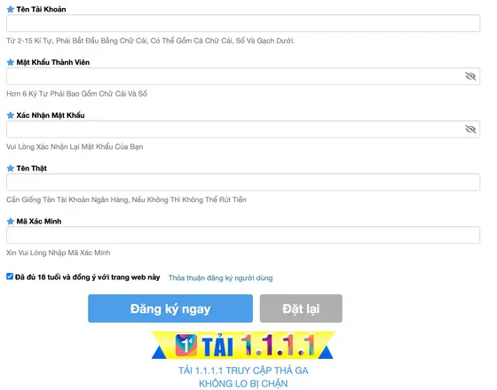 Đăng Ký Tài Khoản Tại VIN77